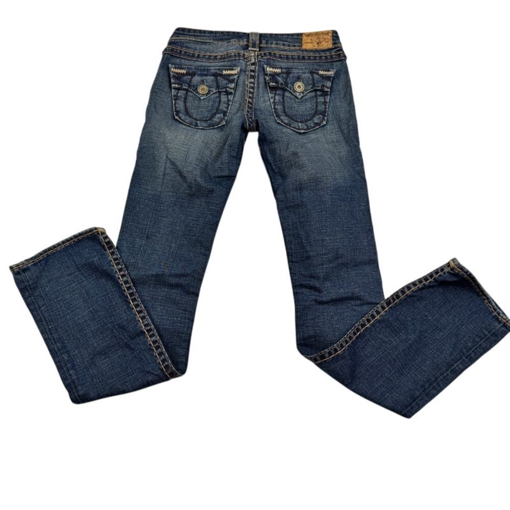 True Religion VTG Y2K Low-Rise Embroidered Stitch Detail Jeans Women's Size 27 - Picture 6 of 9